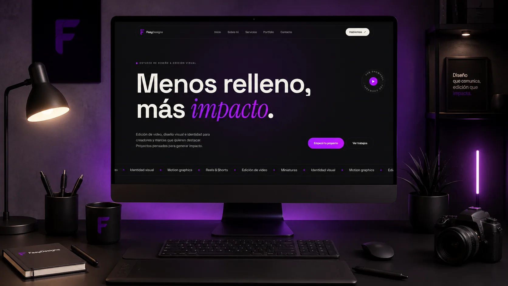 Fasy Designs — Sitio portfolio de diseño y edición visual
